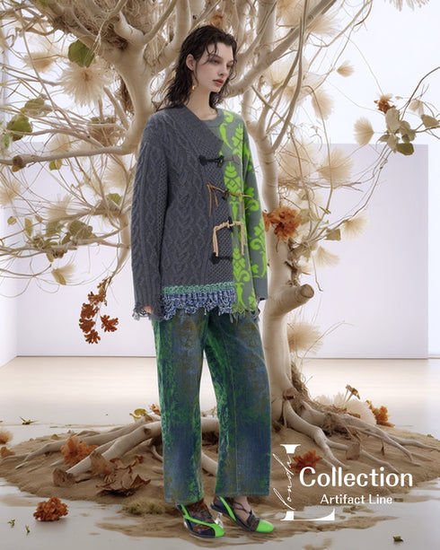 Patchwork Toggle Sweater